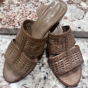 Sesto Meucci Woven Italian Leather Sandal - worn lovingly
